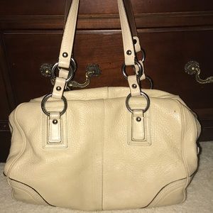 Cream coach purse
